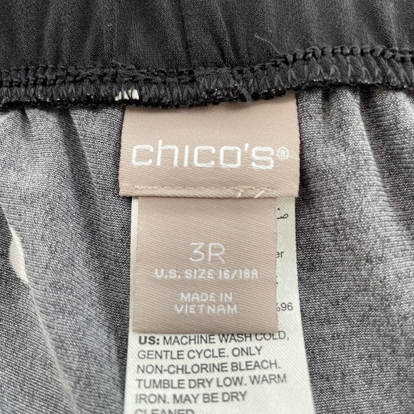 CHICO’S Women’s Size 3 US XL Black & White Dot Pull On Wide Leg Palazzo Pants - Picture 3 of 5